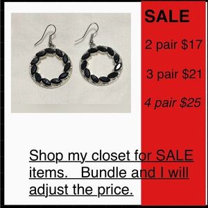 Paparazzi Black and Silver Hoop Earrings